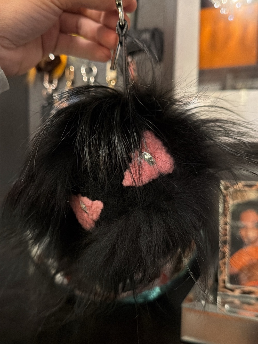 Mink Fendi Bug Bag Charm